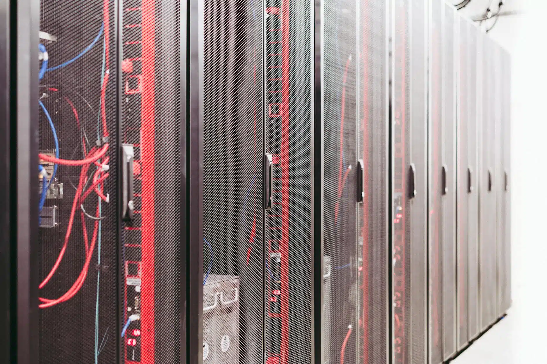 server racks on data center